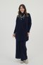 Women's Half Turtleneck Ribbed Detailed Basic 2-Piece Knitwear Hijab Set 8611 - 6