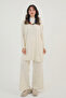 Women's Half Turtleneck Ribbed Detailed Basic 2-Piece Knitwear Hijab Set 8611