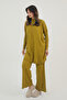 Women's Half Turtleneck Ribbed Detailed Basic 2-Piece Knitwear Hijab Set 8611 - 6
