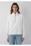 White Interlock Sweatshirt with Half Zipper 1S10572-83043 - 4