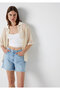 Transparent Beige Shirt with Hole Detail Loose Fit / Relaxed Fit 1614246-70072 - 2