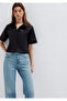 Embroidery Detailed Black Shirt Crop / Short Cut 1211643-900 - 2