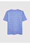 Heart Printed Purple T-Shirt Loose Fit / Comfortable Fit 7610509-70545 - 3