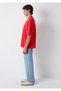 Crew Neck Red Basic T-Shirt Oversize / Wide Cut 0613113-70465 - 4