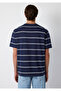 Striped Navy Blue T-Shirt Loose Fit / Relaxed Comfortable Cut 0613500-70490 - 5