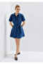 Lace-Up Navy Blue Short Dress 1310874-82052 - 2