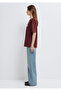 Garfield Printed Burgundy T-Shirt Loose Fit / Comfortable Loose Cut 1614339-70396 - 4