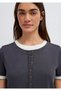 Wool Blend Double Layer Anthracite T-Shirt Slim Fit / Narrow Cut 1614114-80932 - 6