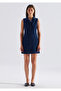 Navy Blue Linen Blend Jean Dress 1317116-A3917 - 3