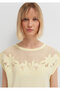 Lace Detailed Yellow T-Shirt Regular Fit / Normal Cut 1613968-84571 - 6