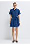Lace-Up Navy Blue Short Dress 1310874-82052 - 3