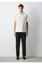 Linen Blend Ecru Polo T-Shirt Loose Fit / Relaxed Comfortable Cut 0613341-80194 - 4