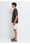 Striped Brown T-Shirt Loose Fit / Relaxed Fit 0613644-70220 - 5
