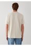 Beige Basic T-Shirt Loose Fit / Comfortable Loose Cut 0613624-70144 - 6
