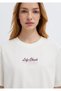 Printed Ecru T-Shirt Regular Fit / Normal Cut 1613896-70057 - 6