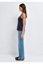 Navy Blue Linen Athlete T-Shirt Fitted / Body-Fitting Cut 1614308-91598 - 4