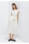Lace-Up Ecru Midi Dress 1310871-70057 - 2