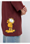 Garfield Printed Burgundy T-Shirt Loose Fit / Comfortable Loose Cut 1614339-70396 - 7