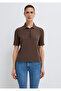Knitted Brown Polo T-Shirt Slim Fit / Narrow Cut 1614311-87537 - 3