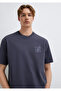 Mj Logo Detailed Gray T-Shirt Loose Fit / Comfortable Cut 0612885-70101