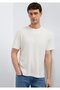 Ecru Basic T-Shirt Loose Fit / Comfortable Loose Cut 0613338-80194 - 2
