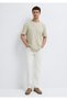 Beige Basic T-Shirt Loose Fit / Comfortable Loose Cut 0613312-70322 - 2
