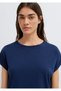 Crew Neck Navy Blue Basic T-Shirt Regular Fit / Normal Cut 1614177-70497 - 7