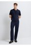 Navy Blue Linen Trousers 0010595-86623 - 2