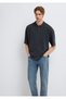 Anthracite Polo T-Shirt Oversize / Wide Cut 0613619-80106