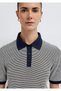 Striped Navy Blue Polo T-Shirt Slim Fit / Narrow Fit 1614310-86625 - 6