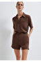 Short Sleeve Brown Shirt Loose Fit / Relaxed Fit 1211458-87537
