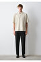 Beige Polo T-Shirt Loose Fit / Comfortable Fit 0613344-70144 - 3