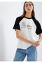 Printed Ecru T-Shirt Regular Fit / Normal Cut 1613844-70057 - 2
