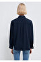 Button Detailed Navy Blue Shirt Loose Fit / Relaxed Fit 1211383-70492 - 6