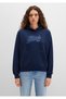 Logo Printed Hooded Navy Blue Sweatshirt 1S10420-82318 - 5