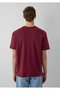 Label Detailed Burgundy Basic T-Shirt Loose Fit / Loose Casual Cut 0611824-70394 - 5