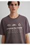 Always Printed Purple T-Shirt Loose Fit / Loose Relaxed Cut 0612722-86683 - 5
