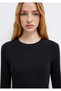 Long Sleeve Black Crop Basic T-Shirt Crop / Short Cut 1612822 -900 - 7
