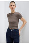 Brown Basic T-Shirt Fitted / Fitted Cut 1613081 -88533 - 2