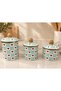 Enamel 3-Piece Spice Set (13, 15, 17 cm) – Love Series, with Wooden Lids - 2