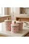 Enamel 3-Piece Spice Jar Set (13, 15, 17 cm) – Love Series, with Wooden Lid