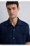 Short Sleeve Navy Blue Shirt Loose Fit / Loose Relaxed Cut 0211530-70492 - 5