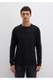 Long Sleeve Textured Black Basic T-Shirt Slim Fit / Slim Fit 0610106 -900 - 4