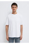 Crew Neck White Basic T-Shirt Loose Fit / Loose Relaxed Fit0611924-620 - 4