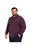 Men's Large Size Burgundy Polo Collar Pique T-Shirt 3Xl-8Xl - 3