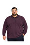 Men's Large Size Burgundy Polo Collar Pique T-Shirt 3Xl-8Xl