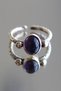 Vintage Series Adjustable Rustproof Tarnish Free Straight Sleeve Ellipse Design Amethyst Natural Stone Bronze Ring - 6