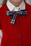 My Little One's Plaid Skirt Combination with a Sweater and Ruffled Sleeves - Red - 4
