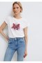 Butterfly Printed White Istanbul T-Shirt Regular Fit / Regular Fit 167576 -620