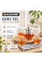 600ml Glass Teapot With Removable Stainless Steel Strainer & Lid - 3